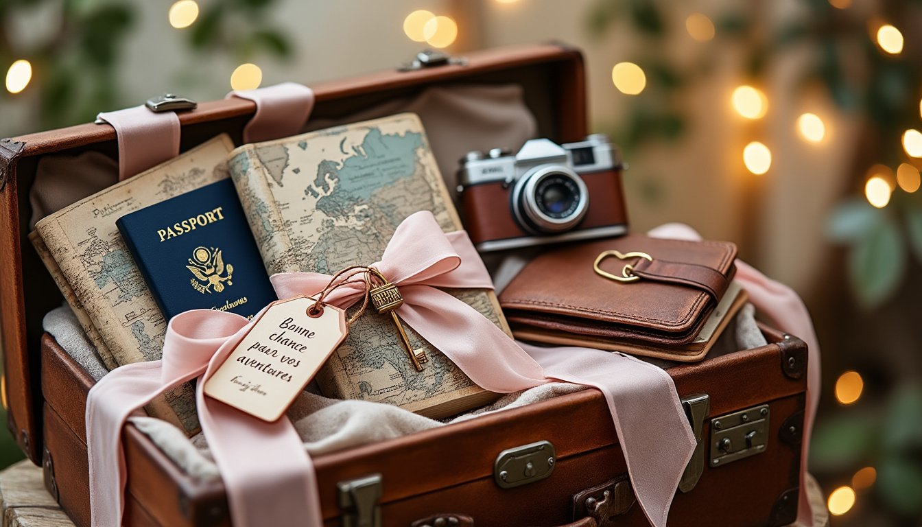 découvrez notre sélection de cadeaux de mariage idéaux pour les passionnés de voyages. offrez des souvenirs inoubliables, des accessoires pratiques et des expériences uniques pour célébrer l'amour à travers le monde. trouvez l'inspiration parfaite pour des voyageurs romantiques !