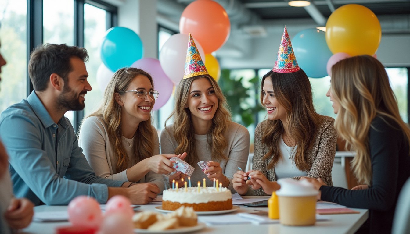 découvrez des idées d'anniversaire neutres et respectueuses pour célébrer vos collègues, adaptées à tous les goûts et sans stéréotypes.